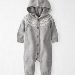 Little Planet Gray Hooded Sweater Onesie